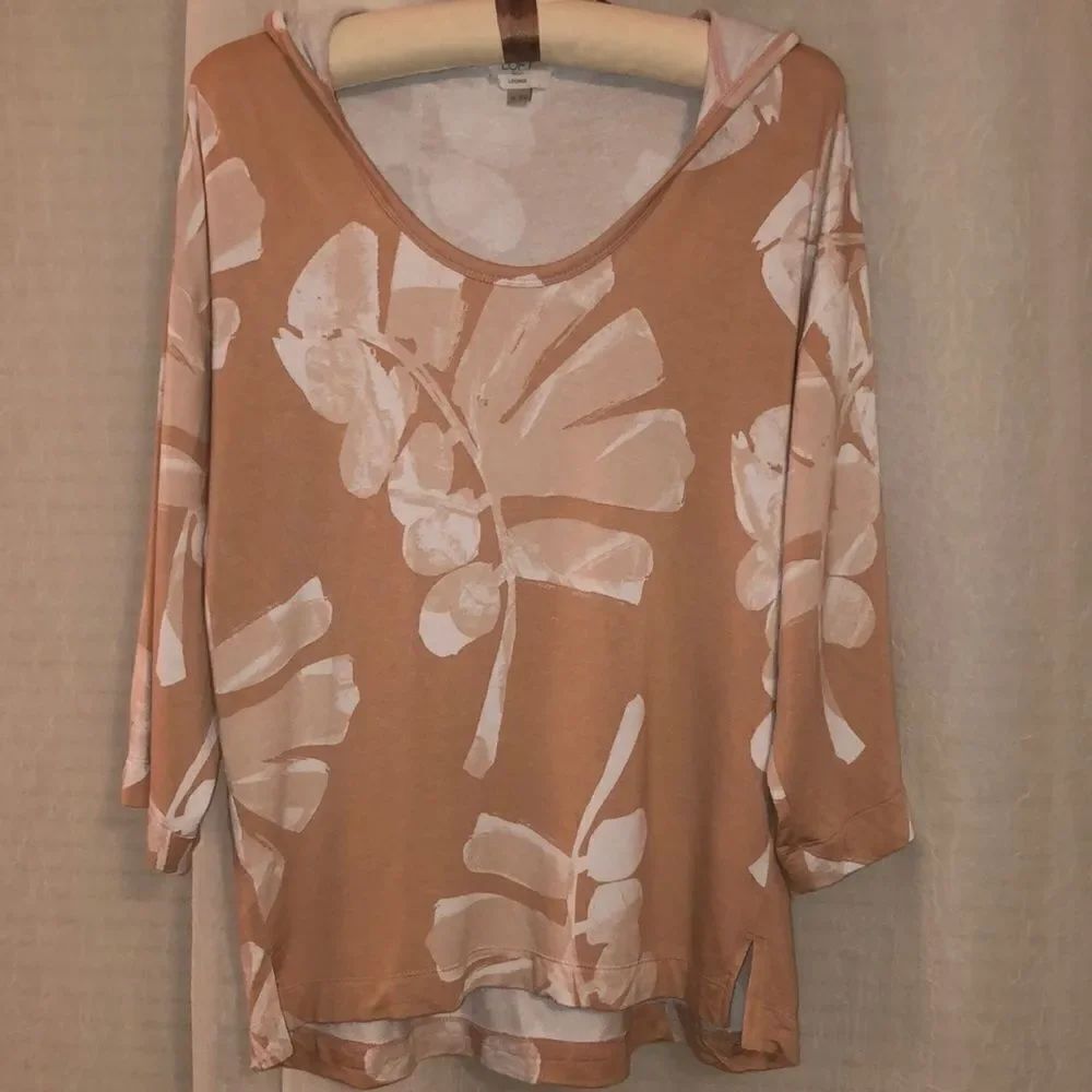 LOFT XS Cream White Lounge Pajama Hoodie Top